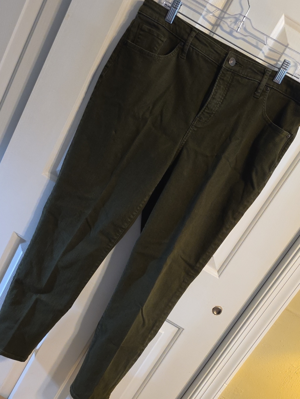 Chico's So Slimming Girlfriend Olive Straight-Leg Jeans
